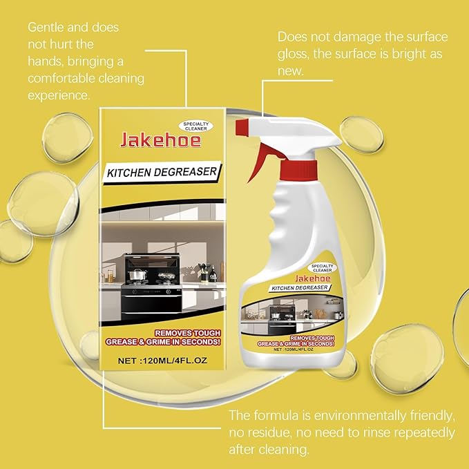 Kitchen Degreaser Cleaner - Foam Spray For Stovetops &amp Countertops Powerful Grease Removal Gentle Formula(2PCS)