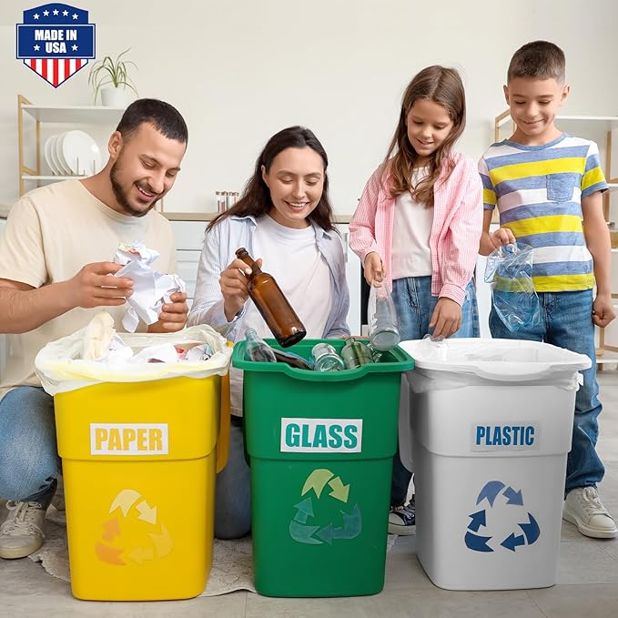 Fuxury 30-33 Gallon Trash Bags Medium Duty 250 Count Garbage Bags 32 x 38 Extra Large Clear Trash Bags 0.6 Mil Plastic Bags for Serious Garbage Cleanup Made in USA
