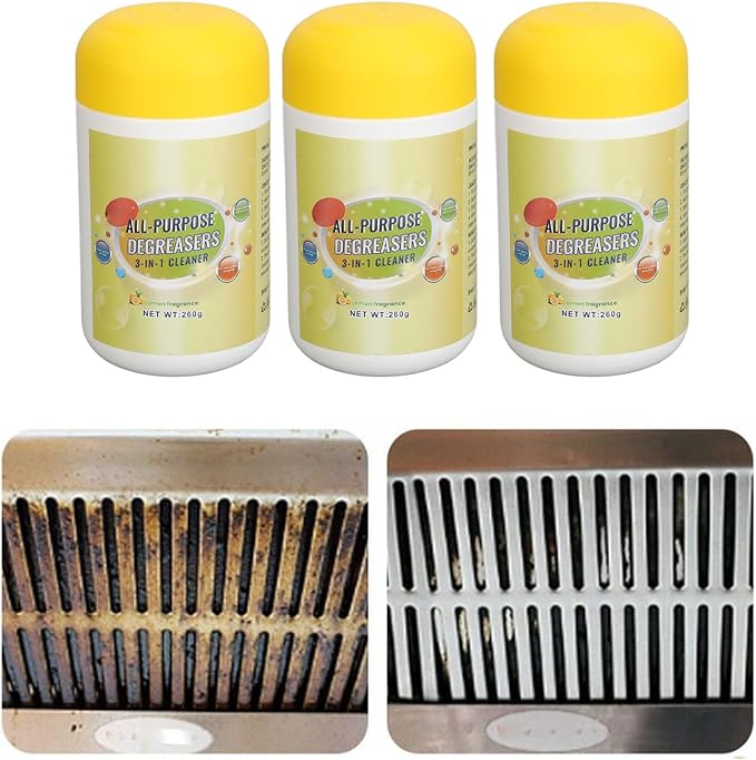 Yinhing Powerful All Purpose Degreasers Fast Acting Kitchen Cleaner Degreaser for Stubborn Grease Oil Removal Cookware Range Hoods Sinks Walls 3 Pack 260g