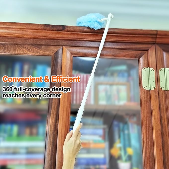 50 Count Heavy Duty Duster Refills for Swiffer Duster Multisurface 360 Dusters Replacements with 3 ft Extended Handle Unscented Disposable Dusters for Cleaning Home Blinds Ceiling Fans Furniture