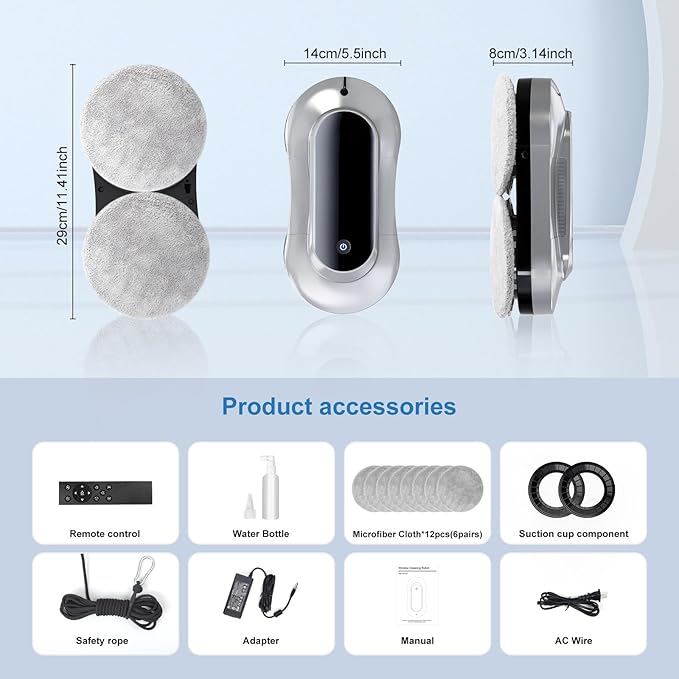 Automatic Window Cleaning Robot Auto Dual Water Spray &amp AI Path PlanningEdge Detection &amp Remote Control Smart Window Cleaner Robot for Highrise Glass Inside &amp Outside