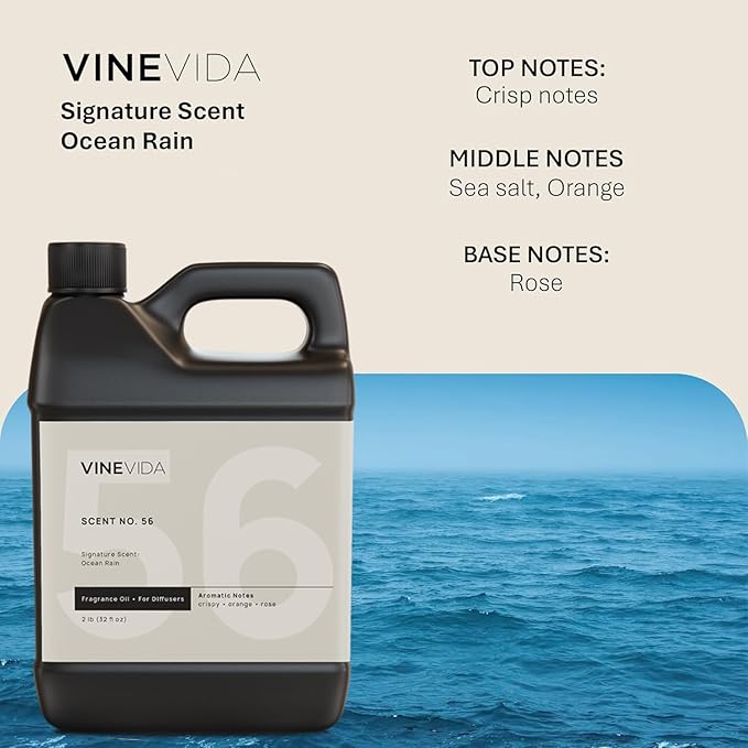 VINEVIDA [32 Fl Oz] Ocean Rain Fragrance Oil for Cold Air Diffusers Essential Oils for Diffuser Oil Refill &amp Air Freshener Room Spray