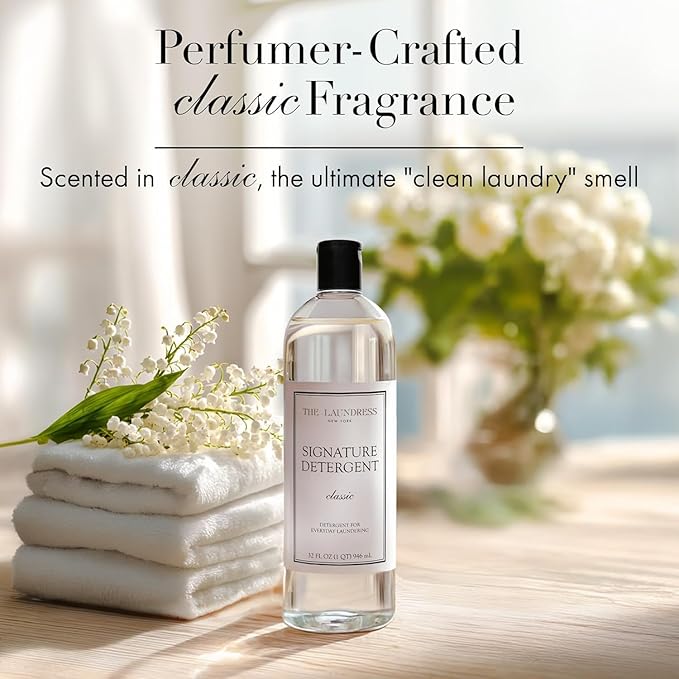 The Laundress Luxury Laundry Detergent 31 Loads Scented Signature Classic Fragrance Concentrated Triple Enzyme Deep Cleaning and Targeted Stain Remover 96% USDA Biobased Product (Pack of 2)