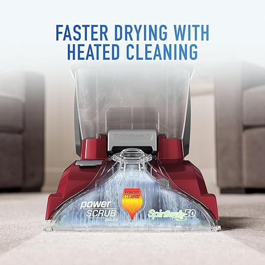 Hoover Power Scrub Deluxe Carpet Cleaner Machine with Paws &amp Claws Carpet Cleaning Solution (64oz) FH50150 AH30925