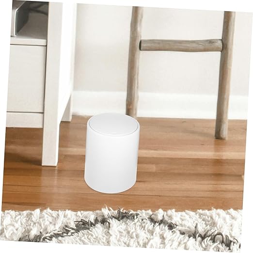 PRETYZOOM Press Trash Can with Lid White Wastebasket for Home Office and Bedroom Versatile Trash Container for Easy Waste Disposal