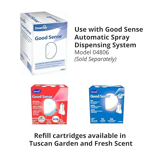 Diversey 101109644 Good Sense Odor Neutralizer &amp Air Freshener Commercial Automatic Spray System Fresh Scent Refill Cartridge 0.67-Ounce 6-Count (1 Box)