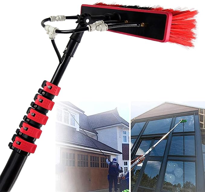 Generic 3.6-11M Window Cleaning Equipment Water Fed Window Cleaning Pole Window Cleaning Pole Window Cleaner Solar Panel Cleaning Equipment Glass Cleaning Tools for Indoor/Outdoor High Window