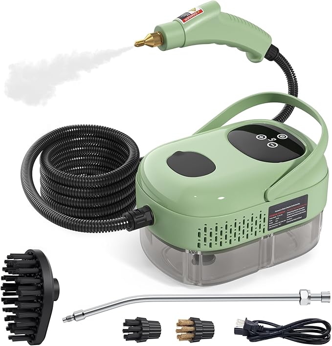 Decdeal Pressurized Handheld Steam Cleaner with 8pcs Accessories Smart Touch Screen 6 Levels Adjustable Deep Cleaning Steamer