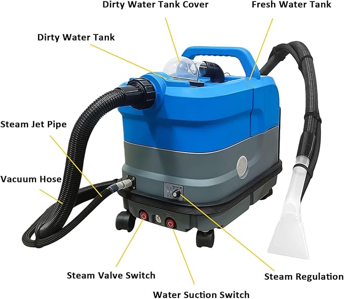 BANGBANGJI Portable Heated Carpet &amp Upholstery Extractor with 7.5L Clean &amp 12L Removable Dirty Water Tanks 15s Heat-Up Deep Clean for Carpet Couch Car Seats Stairs