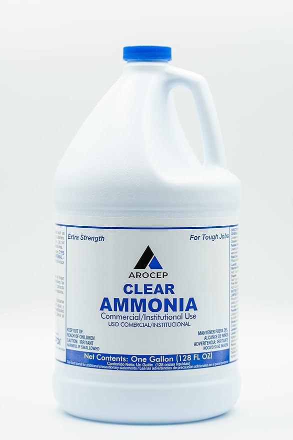 Clear Ammonia Cleaner Liquid 2 Gallon Multipurpose Multi-Surface Cleaning Solution Removes Grease Hard Water Stains and Odors Kitchen and Bathroom Use