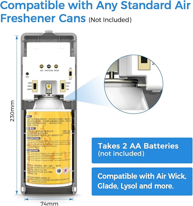 SVAVO Automatic Air Freshener Dispenser - Wall Mounted/Free Standing Auto Aerosol Spray Dispenser Programmable Fragrance Dispenser for Indoor-Bedroom Hotel Office Commercial Place White