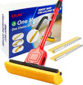 Cellulose Sponge Pop Up Sponge Mop with 2 Swop Roller Sponge mop Suitable for Wood Ceramic Tiles and Other Flat Floors (1 Handle and 2 Heads)