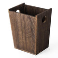 Wood Trash Can Wastebasket Small Rectangular Farmhouse Rustic Garbage Bin with Handles for Bedroom Bathroom Kitchen Office Brown