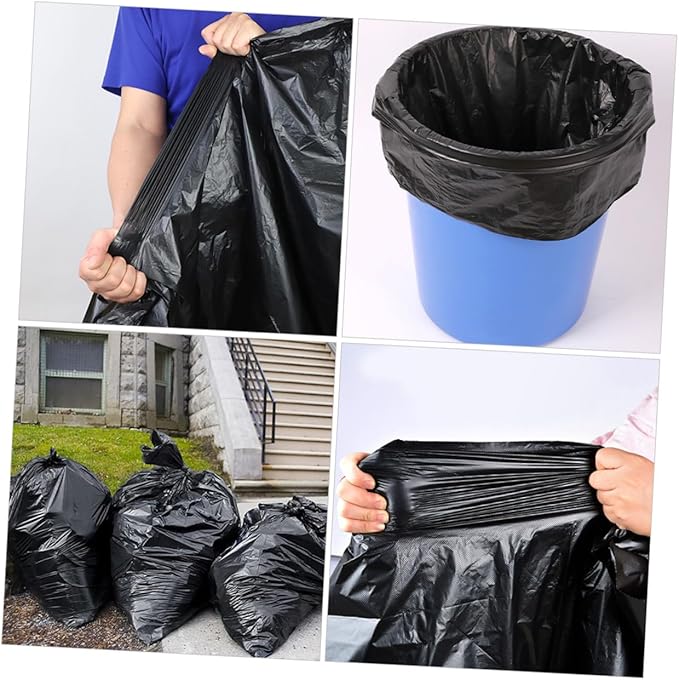 50pcs Heavy Duty Trash Bags 80x100cm Large Garbage Bags for 100l Bins Commercial Outdoor Kitchen Waste Disposal