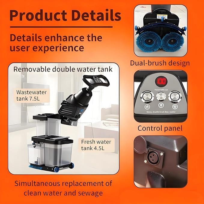 Portable Carpet Cleaner Portable Carpet and Upholstery Deep Cleaner Car/Auto Detailer 2600W Vacuum Steam Cleaner Garment Steamer 42x28x37cm Grey