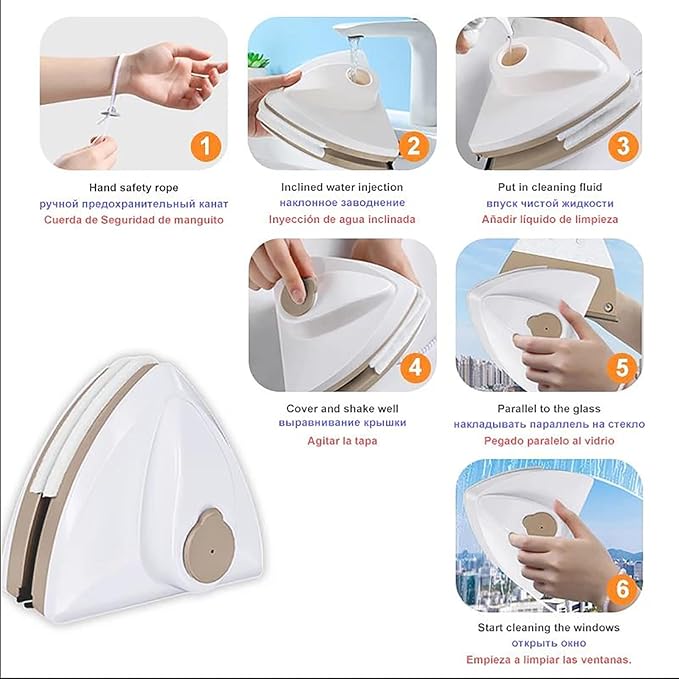Bao Monad Magnetic Glass Brush Double-Sided scrubbing Window Cleaning Tool Automatic Drainage Double-Layer Household Cleaning Brush for Household