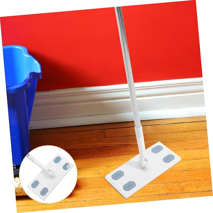 Household Dust Mop with Detachable Head Convenient Flat Cleaning Mop for Easy Compatible with Face Towels for Hardwood and Tile Surfaces
