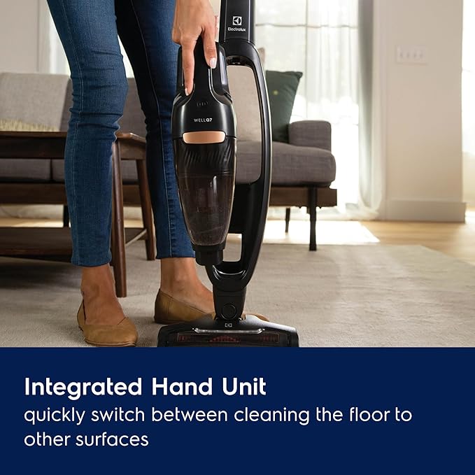Electrolux WellQ7 Cordless 2-in-1 Vacuum with High Suction Power and 5-Step Filtration System 50-Minute Run Time 2 Power Modes Granite Gray