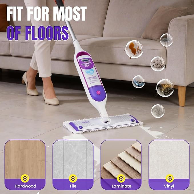 60 Count Power Mop Pads for Swiffer PowerMop 500+ Strips Multi-Surface Refill Pad Disposable Spray Mopping Pads Head Refills for Floor Cleaning (Quick-Absorb No Residue &amp Disposable)
