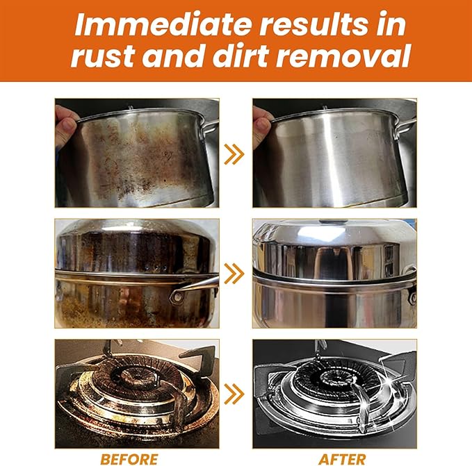 Kitchen Multi-Purpose Cleaning Paste - Removes Rust &amp Stains Long-Lasting Rust Protection For Stoves Range Hoods Cookware(3PCS)