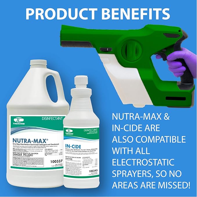 In-Cide Hospital Grade Disinfectant Spray - EPA Registered Cleaner Kills 99.9% MRSA H1N1- Medical Grade for Home Office Clinic - Fresh Scent - 1 Gallon + 32oz Bundle