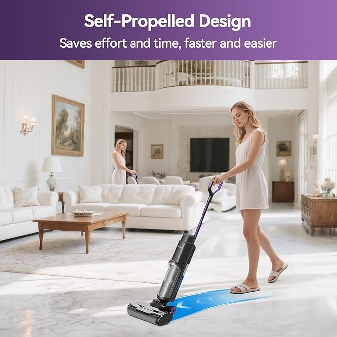 Redroad Wet Dry Vacuum Cleaner 16000Pa50Mins Runtime Cleaning Area 3013 ft²Cordless Vacuum Cleaner Cordless Vacuum and Mop All in Onefor Hard Floors Sticky Messes and Pet HairW15 Set