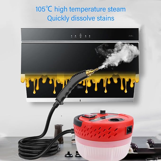Handheld Steam Cleaner 2500W High Temp High Pressure Steamer with 1400ml Water 6 Gear Adjustable Handheld Pressurized Steam Cleaner for Home Upholstery Car Detailing (US