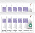 simplehuman Code X 200 Count Dispenser Pack Custom Fit Liners Drawstring Trash Bags 80 Liter / 21.1 Gallon White