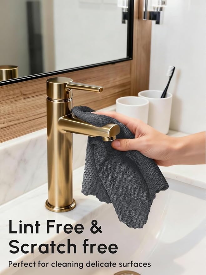 Microfiber Cleaning Cloths Roll 75 Pack Tear Away Microfiber Towels Roll 12 x 12 Lint Free Rags Reusable Cleaning Cloths Washable Scratch FreeUltra Absorbent Dish Rags(Dark Grey)