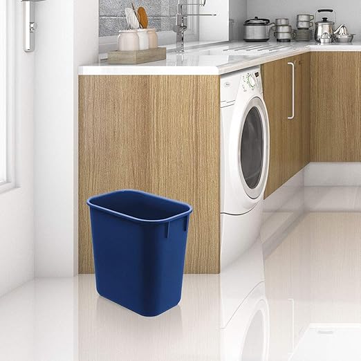 Acrimet Wastebasket Deskside Bin 3.25 Gallon/13 Quart/ 12 Liter (Plastic) (Blue Color) (Set of 4)