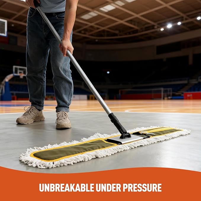 36 Commercial Dust Mops for Floor Cleaning Heavy Duty Floor Duster Mop with Long Handle Hotel Gym Household Cleaning Supplies for Hardwood Tiles Marble Floors (Green)