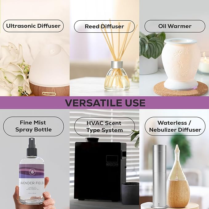 Aroma Country Lavender Fields Diffuser Oil - Luxury Essential Oils for Diffuser Refill &amp Air Freshener Room Spray - Long-Lasting &amp Natural Home Fragrance Scented Oil for Diffusers (8.5 Fl. oz