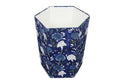 Generic 3.3 Gallon Cotton Hand Block Printed Paper Waste Basket |Small Decorative Trash Can for Housewarming Gifts in Living Room Bedroom Bathroom | Eco-Friendly Plastic-Free (1 BLUE FLOWAR)