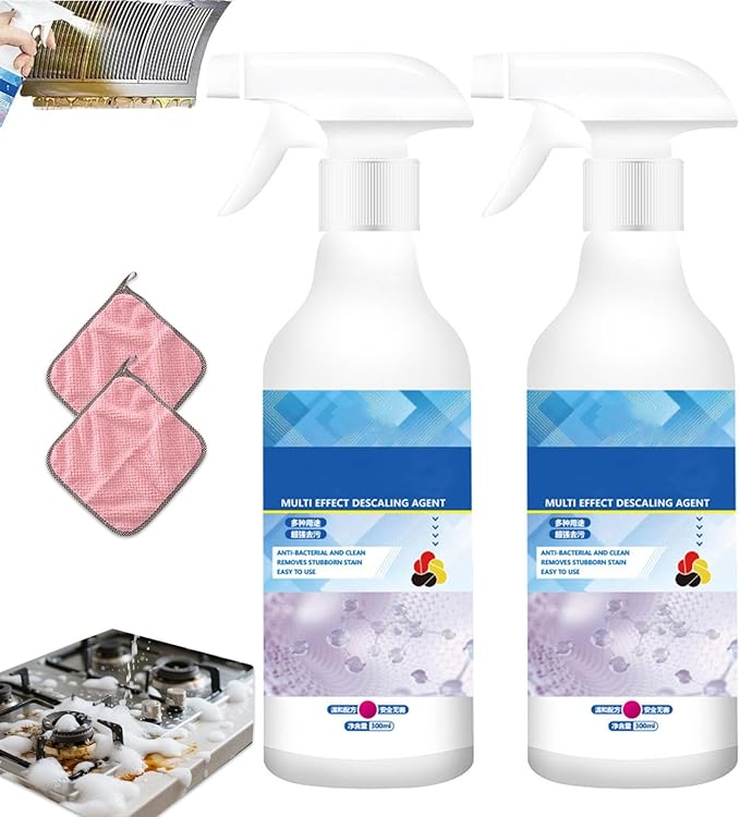 Multi-effect Degreasing &amp Stain Removal Agent All-Purpose Oil Stain Cleaner Kitchen Oil Remover Degreaser Spray Heavy-Duty Kitchen Oil Stain Spray Degreaser for Stoves and Ovens (2PCS)