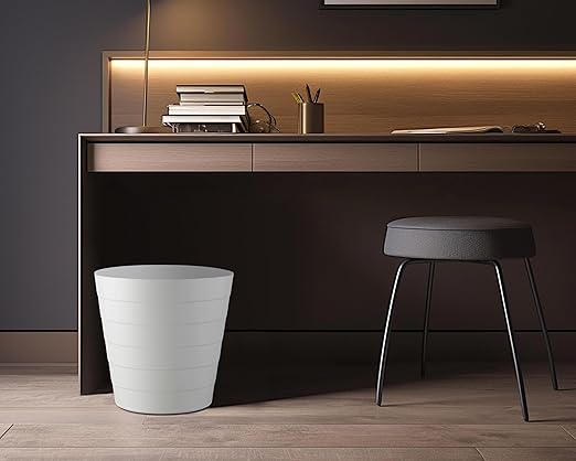 Small Trash Can (2.1 Gallons) Dorm Trash Can Heavy Duty Dust Bin Mini Garbage Can for Bedroom (Pack Of 3) Plastic Wastebasket Bathroom Wastebasket (White) Round paper Trashcan Office Trash bin