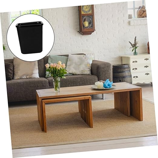 Happyyami 1pc Fire Retardant Trash Can Plastic Recycling Container Office Waste Storage Waste Basket