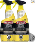 Weiman Heavy Duty Stove and Oven Cleaner and Degreaser for Glass Ceramic Cooktops BBQ grill grates - 2 Pack 24 Oz w/MicroFiber Towel