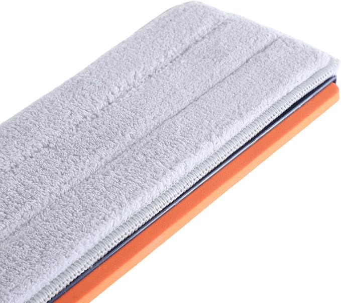Dioche Flat Mop Set with 6 Reusable Microfiber Pads - Stainless Steel Handle 360° Rotating Mop for Easy Cleaning on Tile Wood and Laminate Floors (Dark Blue+6 Microfiber Reusable Pads)