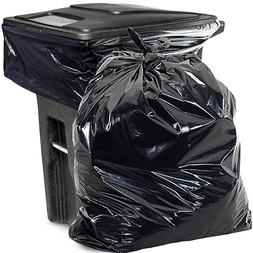 Aluf Plastics PG6-9560 Heavy Duty 95 - 96 Gallon Trash Can Liners - (Huge 50 Pack) - 2.0 MIL Thick Garbage Bags for Toter Contractors Lawn Leaf Yard Waste Commerical Kitchen Industrial Construc
