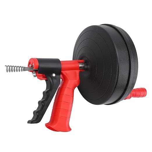 High Hardness Spring Flexible Design Two Operating Modes Versatile Use 50-75MM Pipelines Drain Snake Manual Drill Powered Clog Remover for Toilet Kitchen (5m Spring)