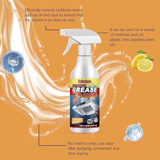 Kitchen Grease Cleaner Heavy Duty Stain Remover For Stoves Foam Cleaner For Home Use Cleans &amp Protects Surfaces(3PCS)