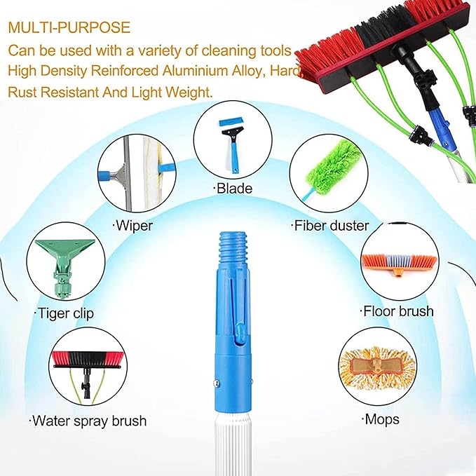 photovoltaic Cleaner Window Cleaning Pole Window Cleaning Pole Water Fed Telescopic Extended Extension Conservatory Hose Fed Brush Kit