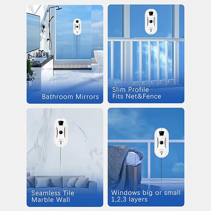 Automatic Smart Window Cleaning Robot Edge Detection Smart Spray &amp Streak-Free Shine Anti-Drop Protection for Effortless Cleaning Remote Control Traceless Cleaning of Glass