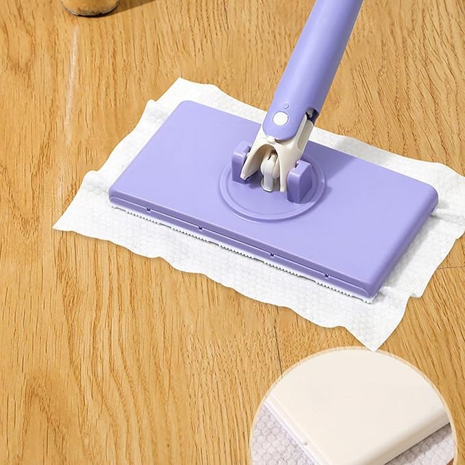 Dust Away Mop – Flat Cleaning mop Wet Dry Cleaning Towels | 18×6 in Size Lightweight Swivel Head Machine Washable Pads Perfect for Quick Cleaning of Hardwood Laminate and Tile Floors