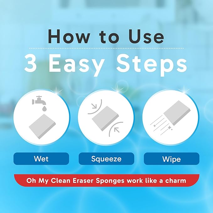 (100 Pack) Extra Large Eraser Sponge – Extra Thick Long Lasting Magic Melamine Cleaning Sponges in Bulk – White Foam Pads for Walls Kitchen Bathroom Floor &amp Baseboard Cleaner