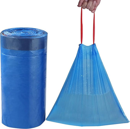 13 Gallon Drawstring Kitchen Garbage Bags (Blue 110 Counts/2 Rolls)