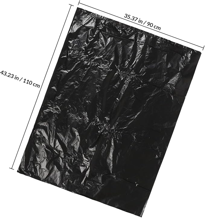 NOLITOY Black Garbage Bags 90x110cm 2.5 Mil Thick 25pcs Kitchen and Bathroom Trash Bags Heavy Duty Wastebasket Liners for Home and Office Use