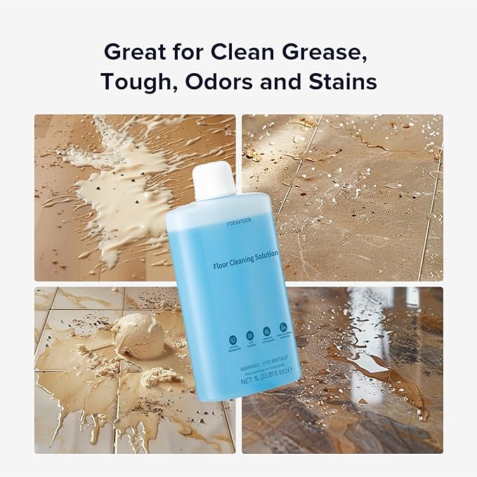 roborock Floor Cleaning Solution Floor Cleaner for Hardwood Compatible Robot Vacuums with Mopping and Wet and Dry Vacuum 1L 33.8 Fl. OZ