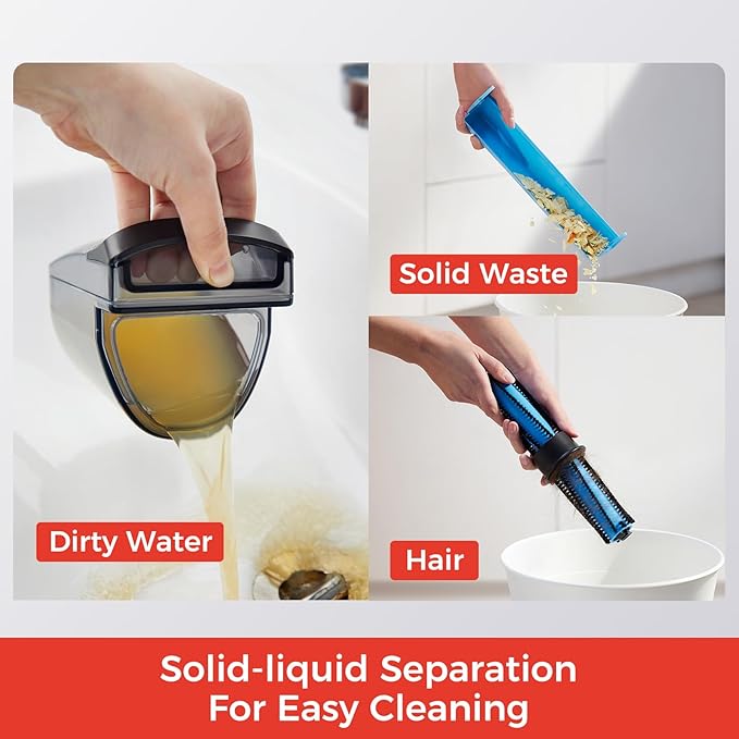 Hizero Cordless Hard Floor Cleaner F500 60 Mins Runtime Self-Cleaning Wet Dry All-in-One Bionic Mop Ideal for Hardwood Vinyl Tile Laminate and More