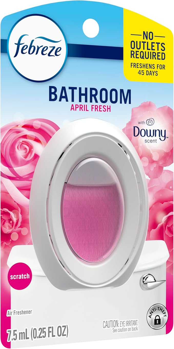 Febreze Bathroom Air Freshener Odor-Fighting Plug-In Alternative Home Bathroom &amp Kitchen Use Downy April Fresh Scent 6 Count